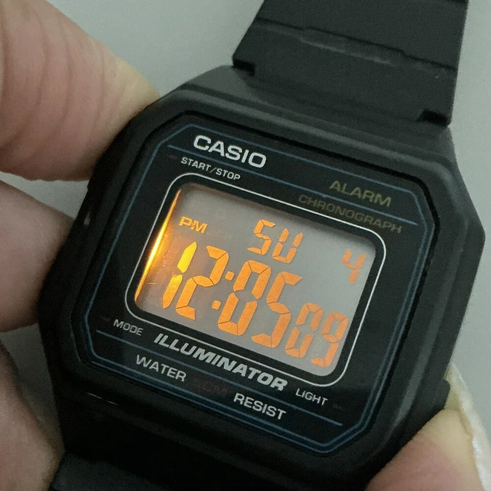 Casio W-217H Mens Watch 38mm Digital Black Illuminator Alarm Chrono New Battery